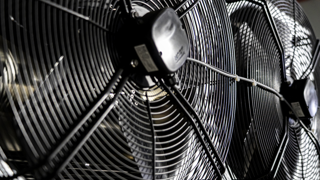 Close-up van een industriele ventilator